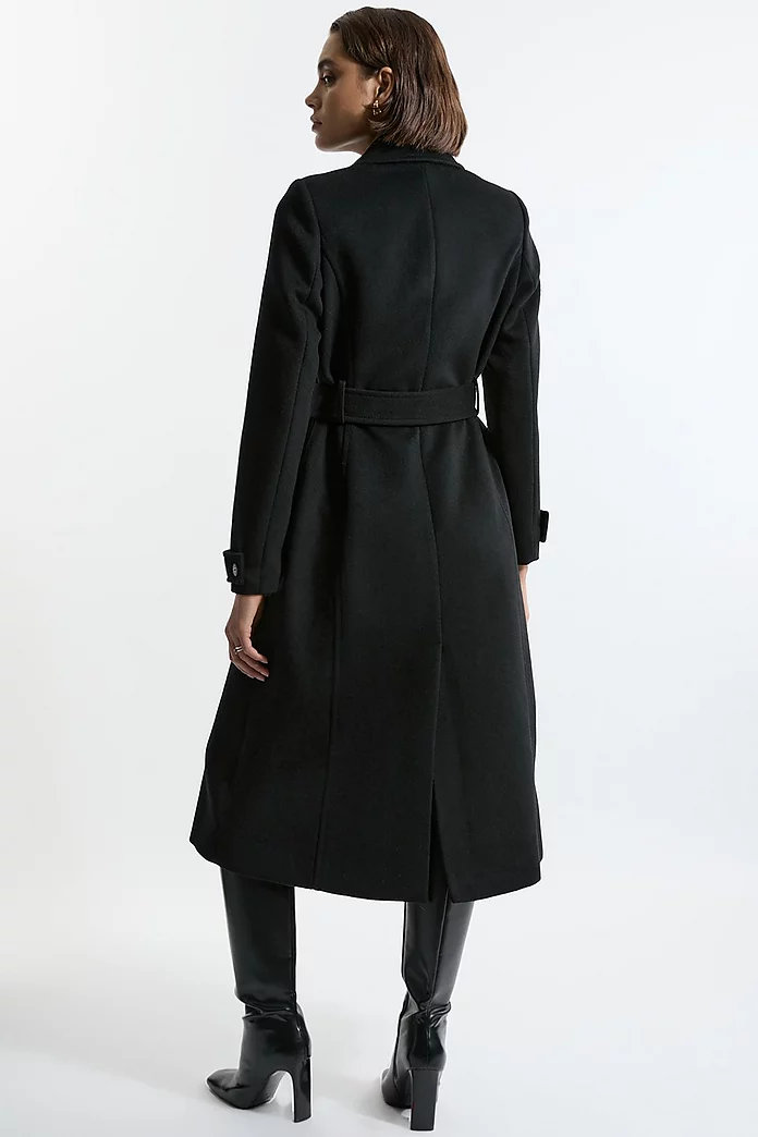 Tailored Wool Blend Double Breasted Belted Midi Coat | Karen Tailored Wool Blend Double Breasted Belted Midi Coat | Karen
