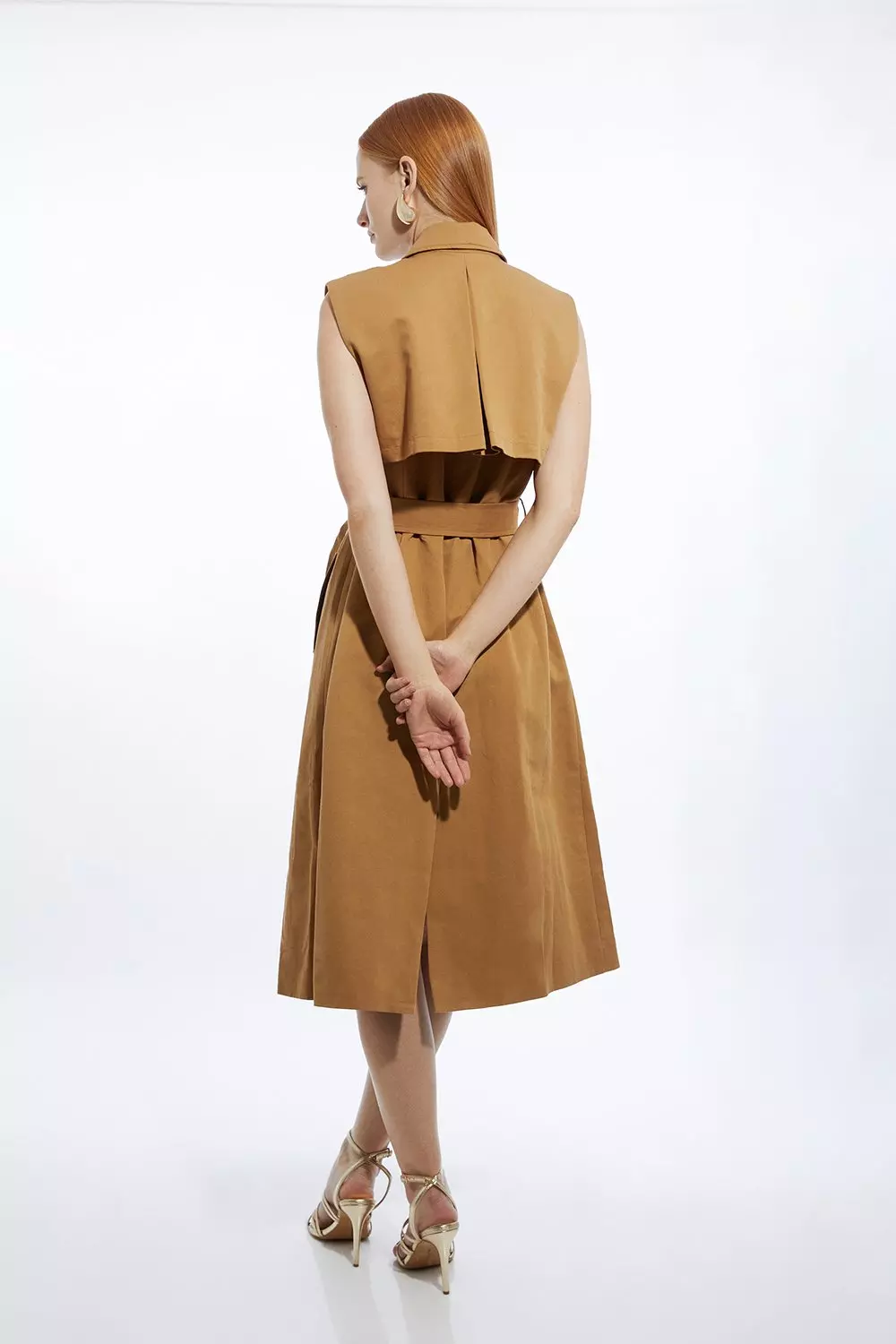 Tall Tailored Sleeveless Belted Trench Coat | Karen Millen