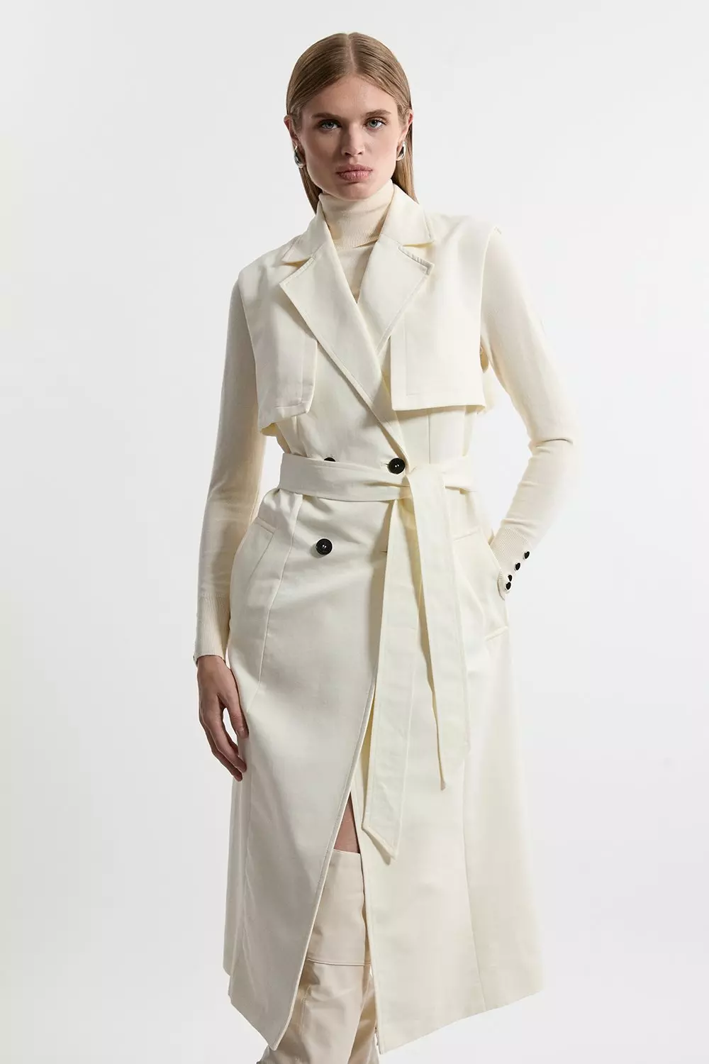 Sleeveless trench coat online