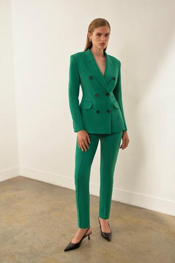 The Founder Compact Stretch Slim Leg Tailored Trousers emerald