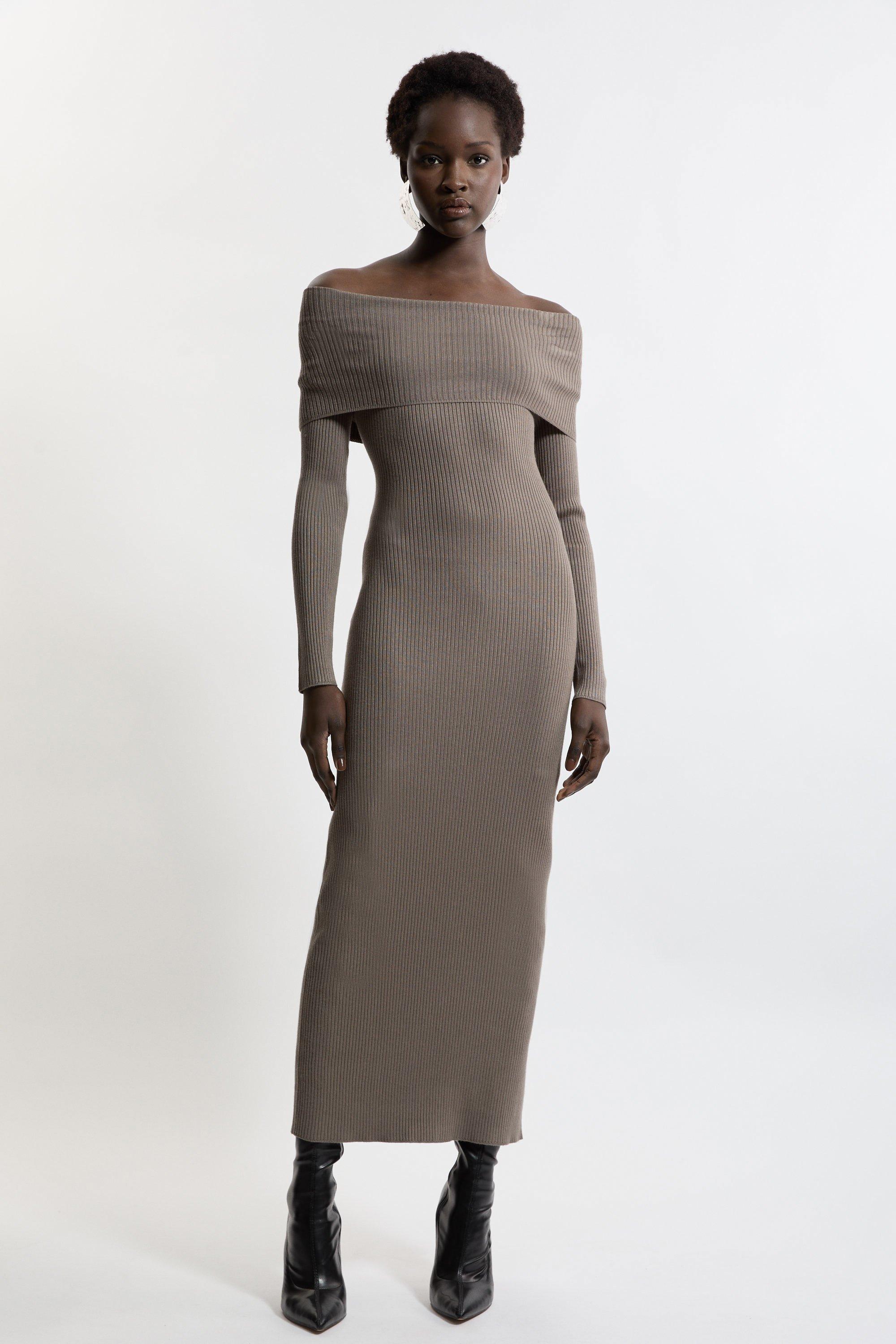 Grey midi dress with sleeves hotsell