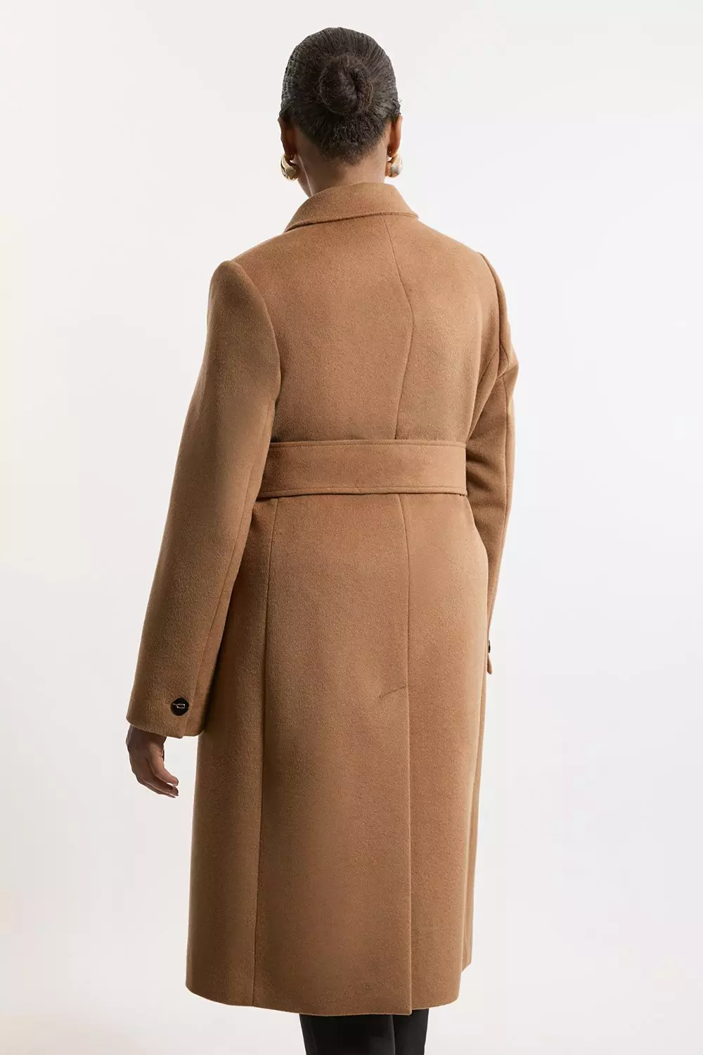 Plus Size Tailored Wool Blend Belted Midi Coat Karen Millen