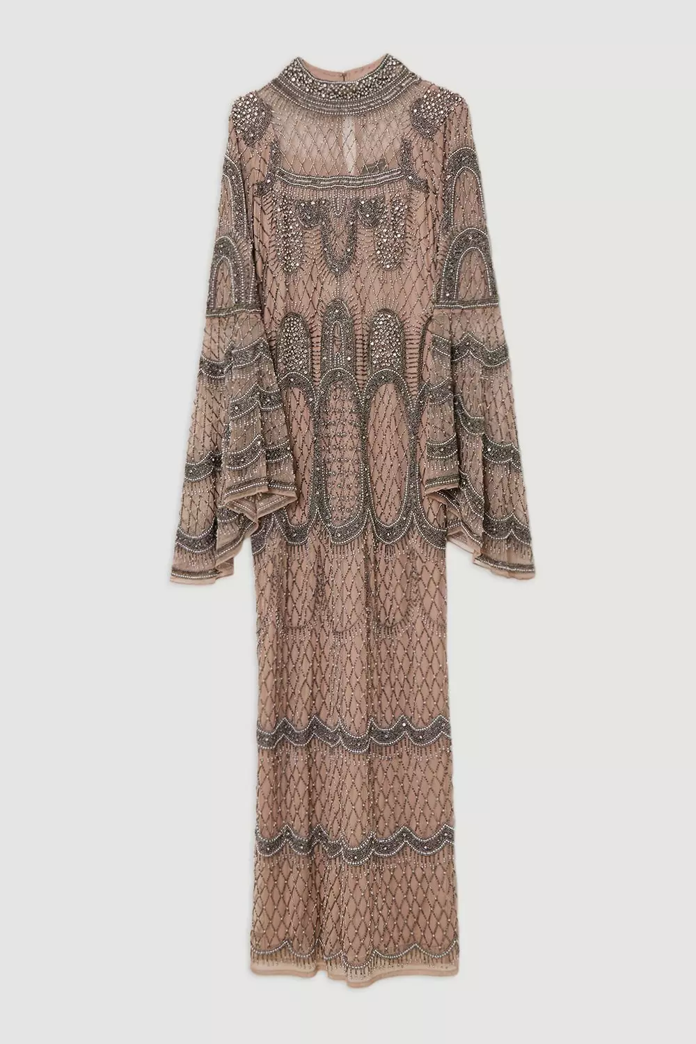 Embellished And Beaded Long Sleeve Woven Maxi Dress Karen Millen