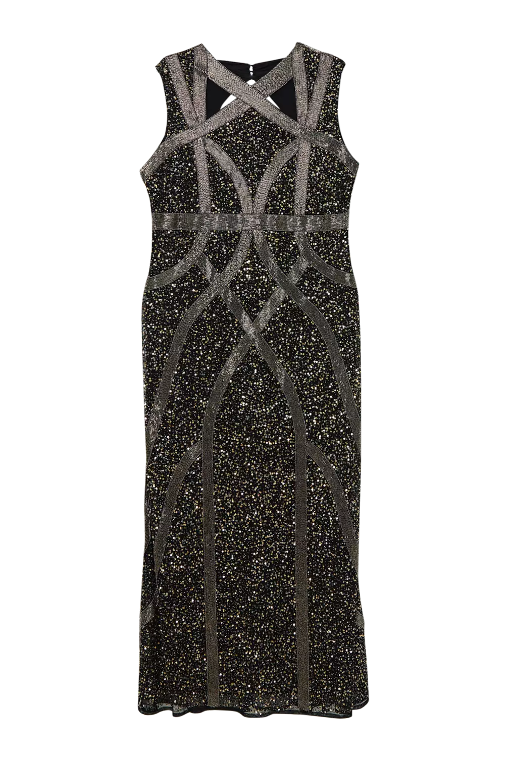 Plus Size Embellished And Beaded Woven Maxi Dress | Karen Millen