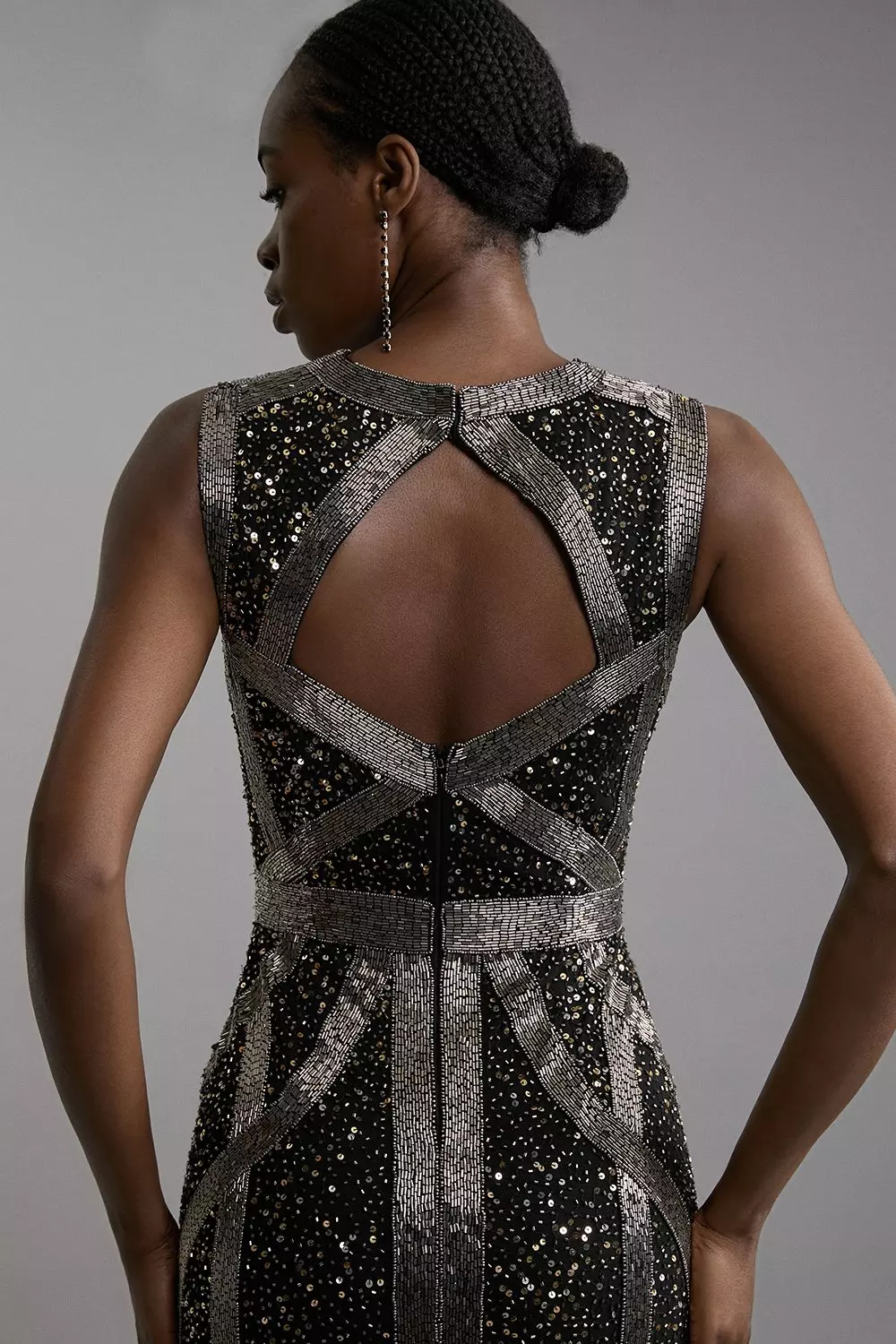 Petite Embellished And Beaded Woven Maxi Dress | Karen Millen