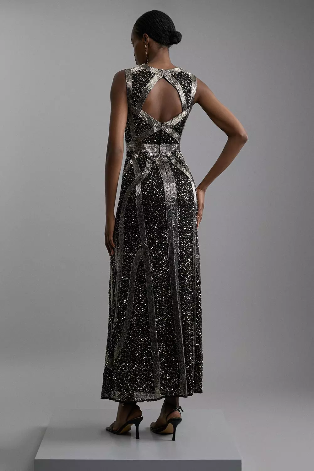 関税送料込★SALE★完売間近ラスト★KarenMillen★Batikドレス Petite Embellished And Beaded Woven Maxi Dress | Karen Millen