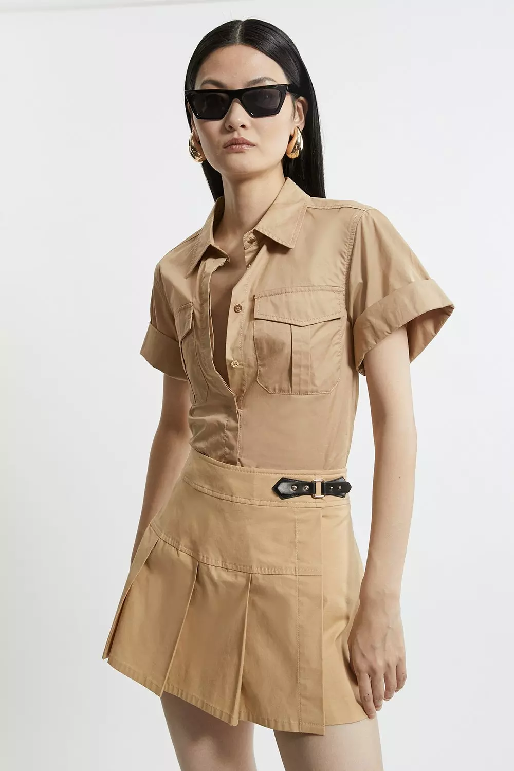 Karen millen pleated mini skirt best sale
