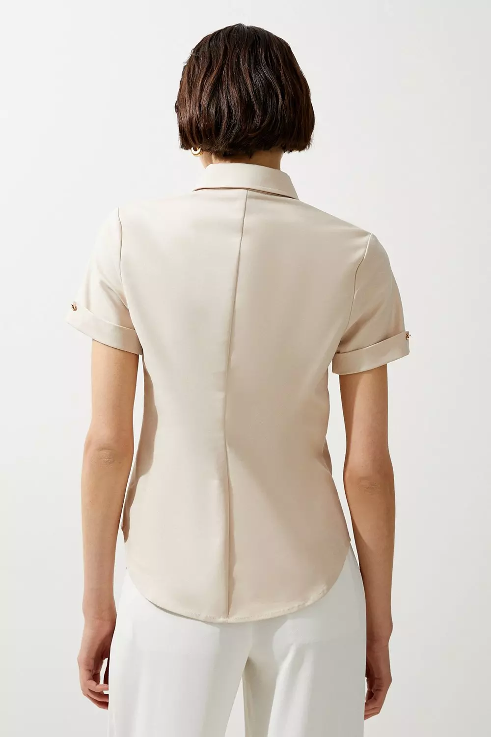 Karen Millen☆ゴールドクラスプ付きテクノコットン bkk21706_mono_xl?$