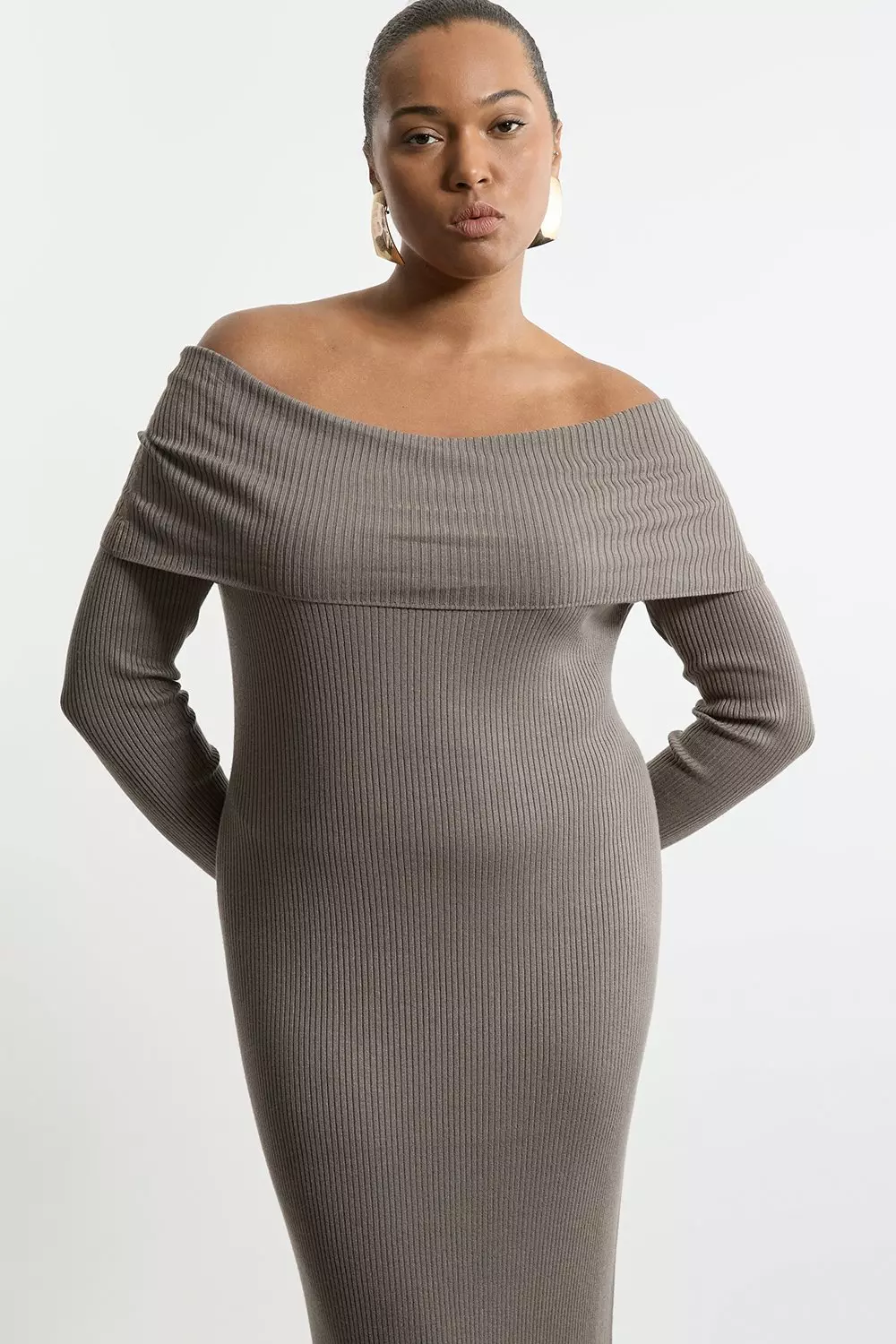 Off shoulder sweater dress plus size best sale