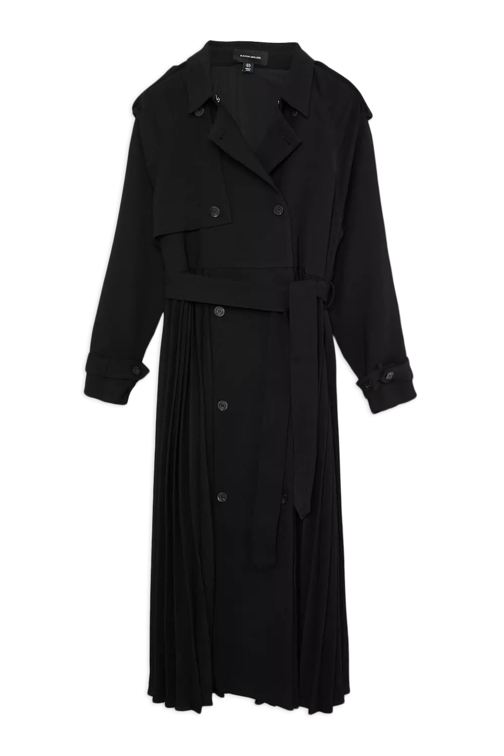 Plus Size Tailored Pleat Detail Belted Trench Coat Karen Millen