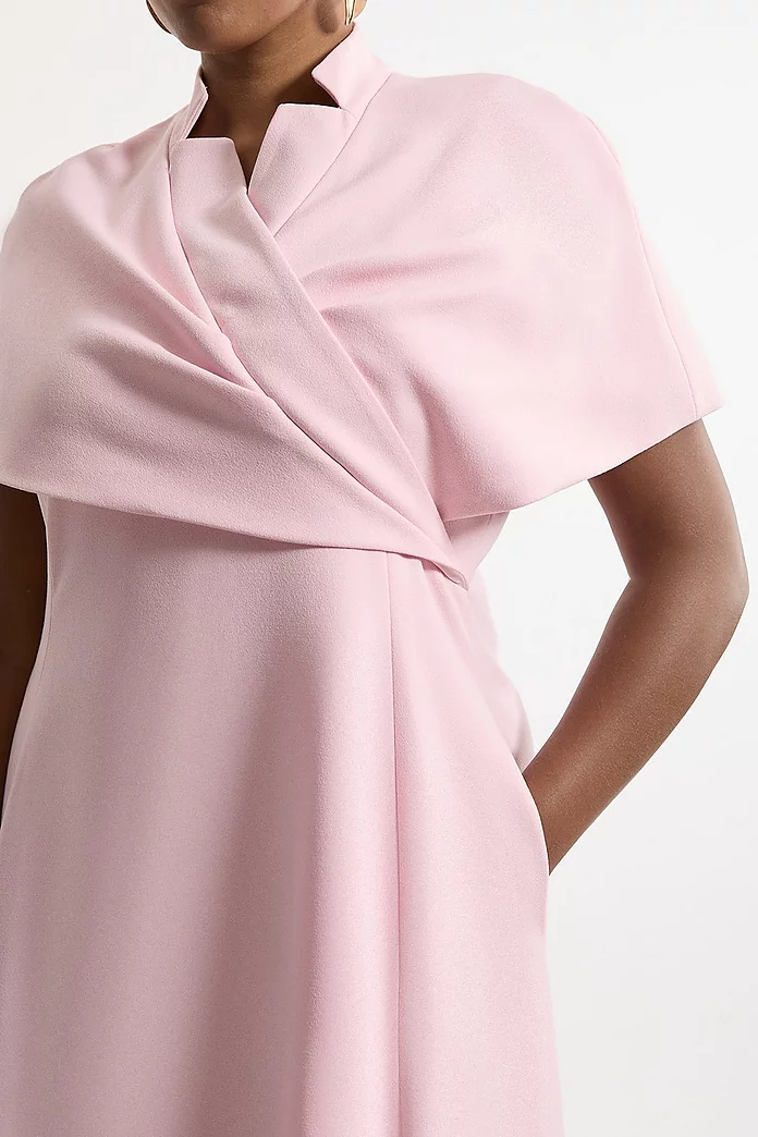Plus Size Structured Crepe Cape Detail Full Skirted Tailored Plus Size Structured Crepe Cape Detail Full Skirted Tailored