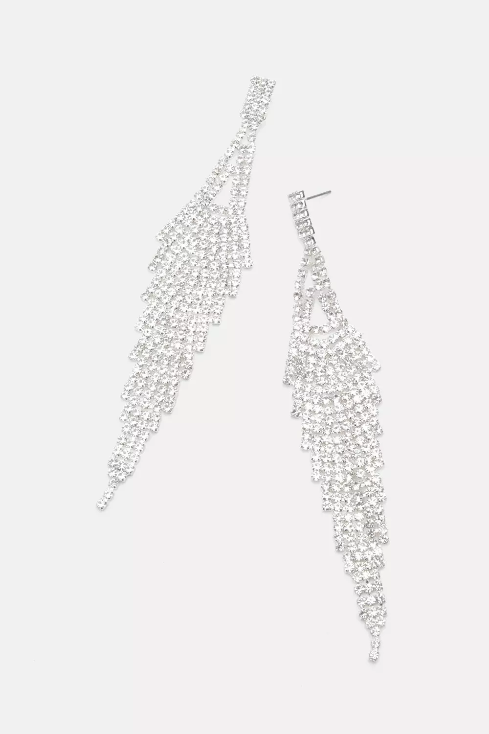 Premium Diamante Drop Long Earrings | Karen Millen