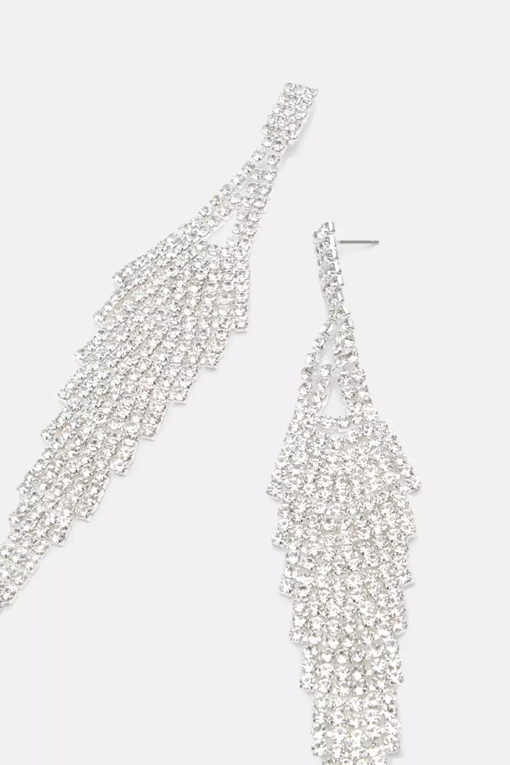 Diamante long drop earrings store
