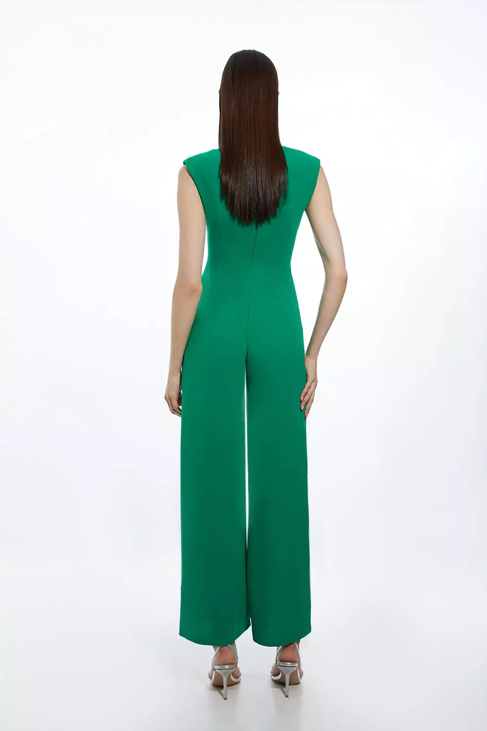 Emerald green wide leg jumpsuit outlet
