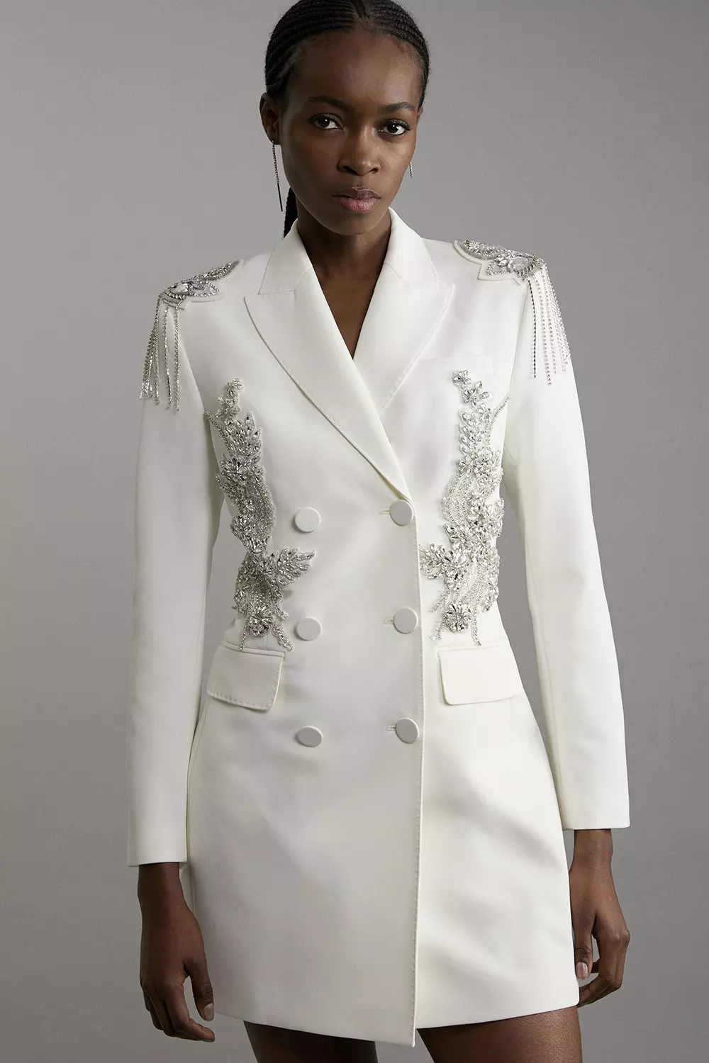 Karen millen velvet tuxedo dress hotsell