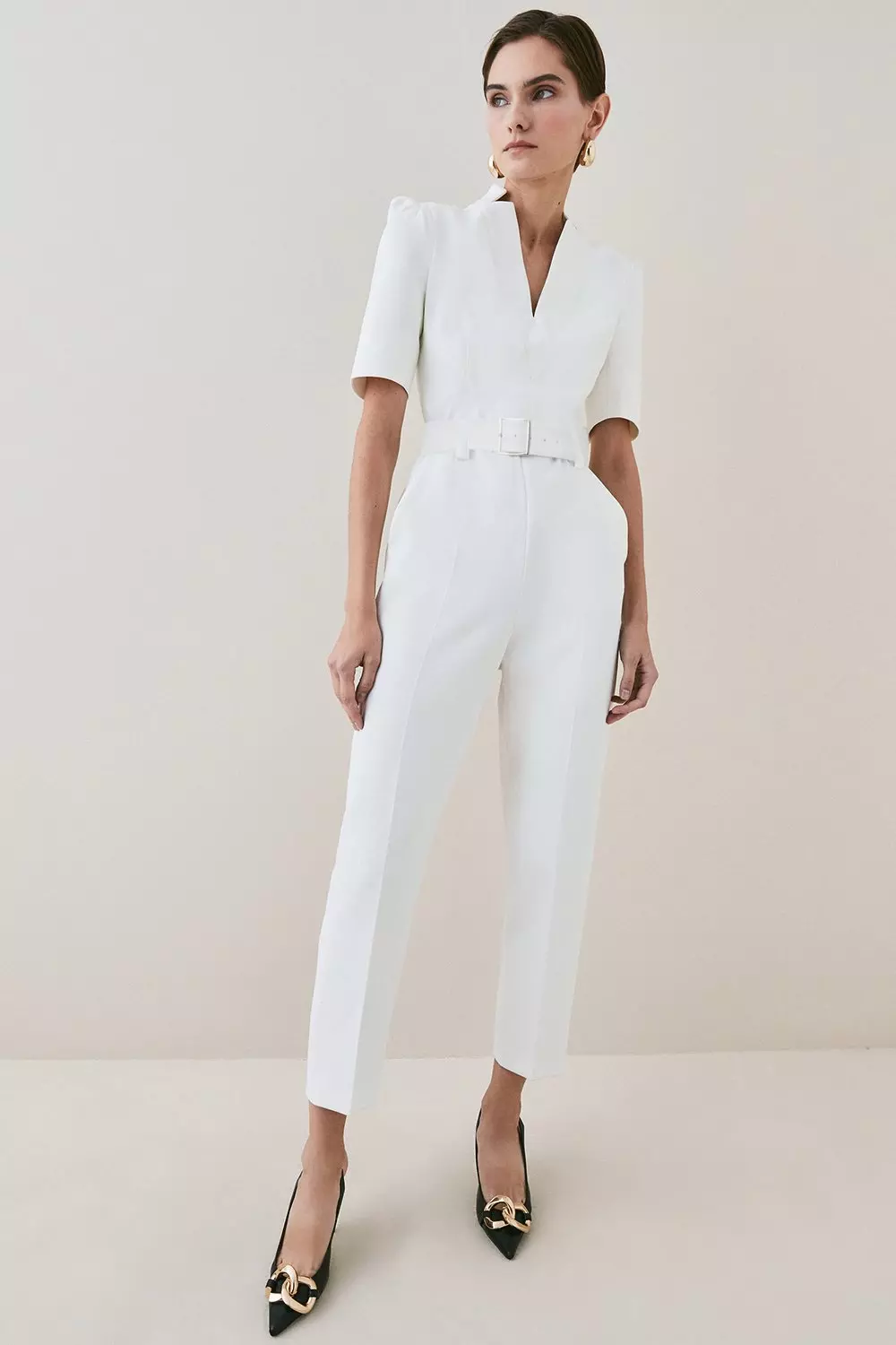 Petite Forever Belted Jumpsuit | Karen Millen