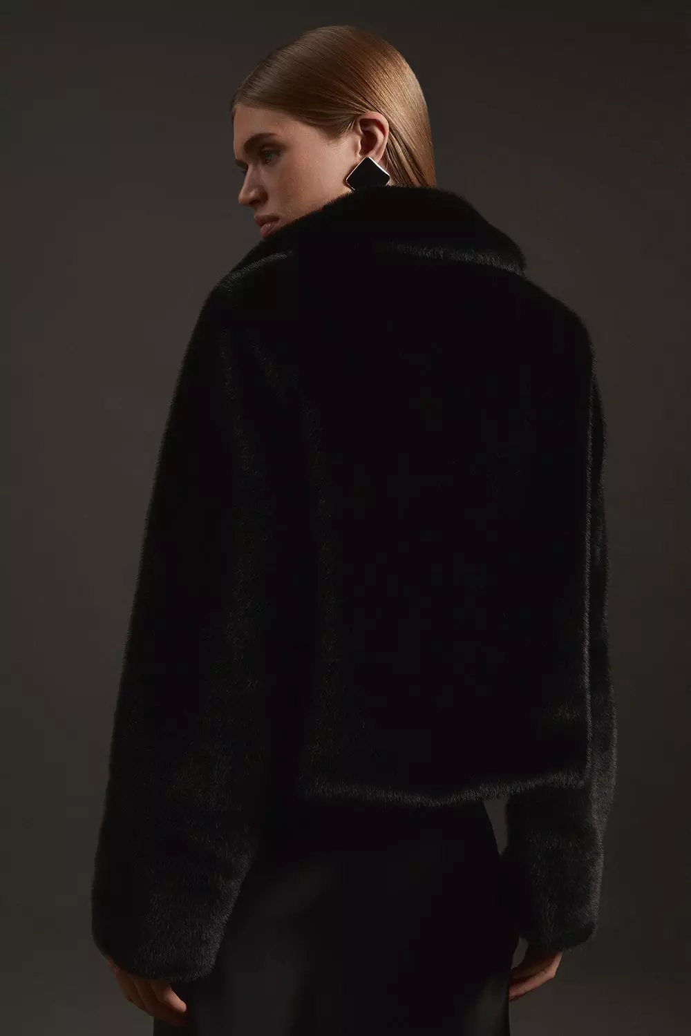 Faux Fur Cropped Jacket | Karen Millen