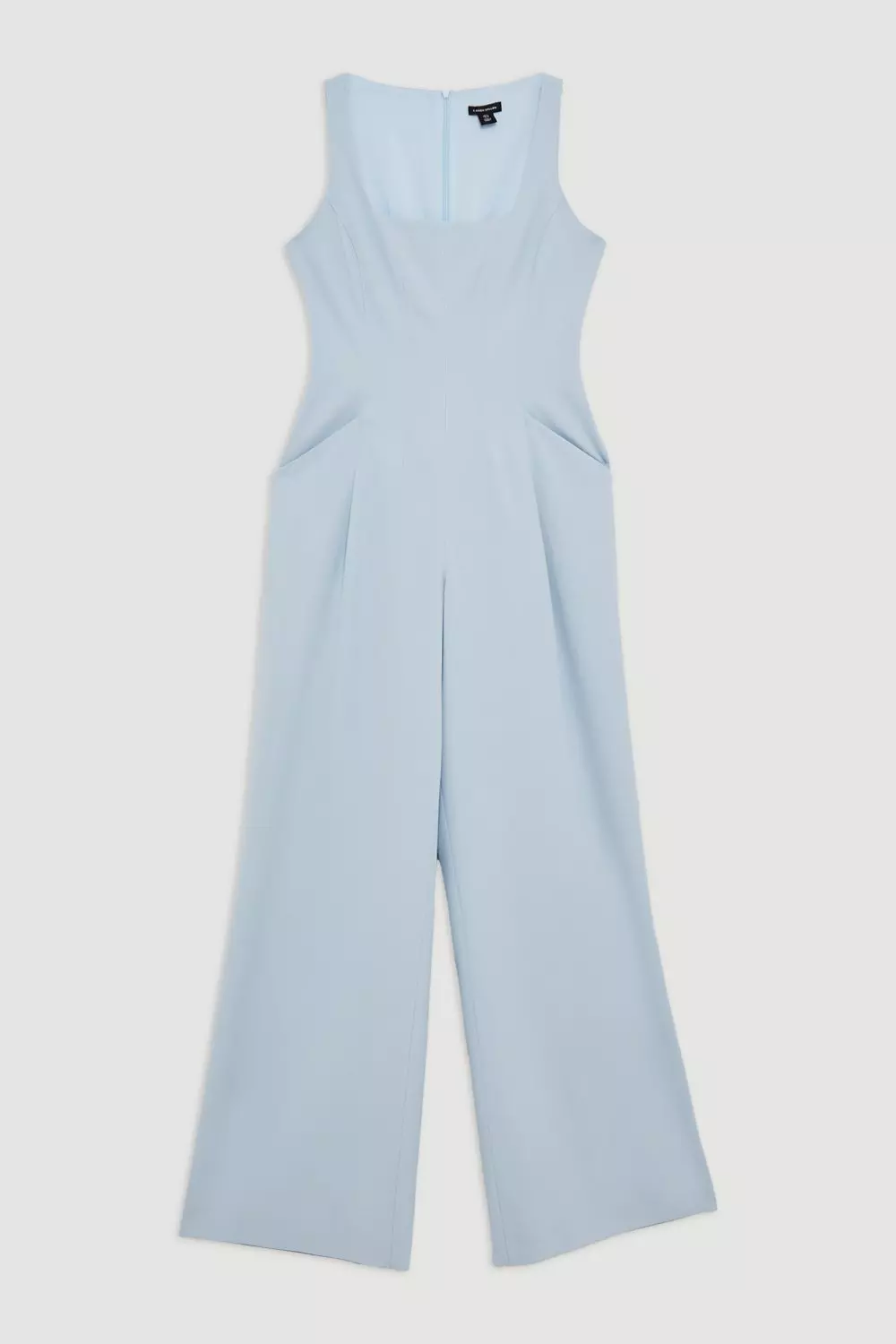Viscose Tencel Tailored Square Neck Straight Leg Jumpsuit alternative image