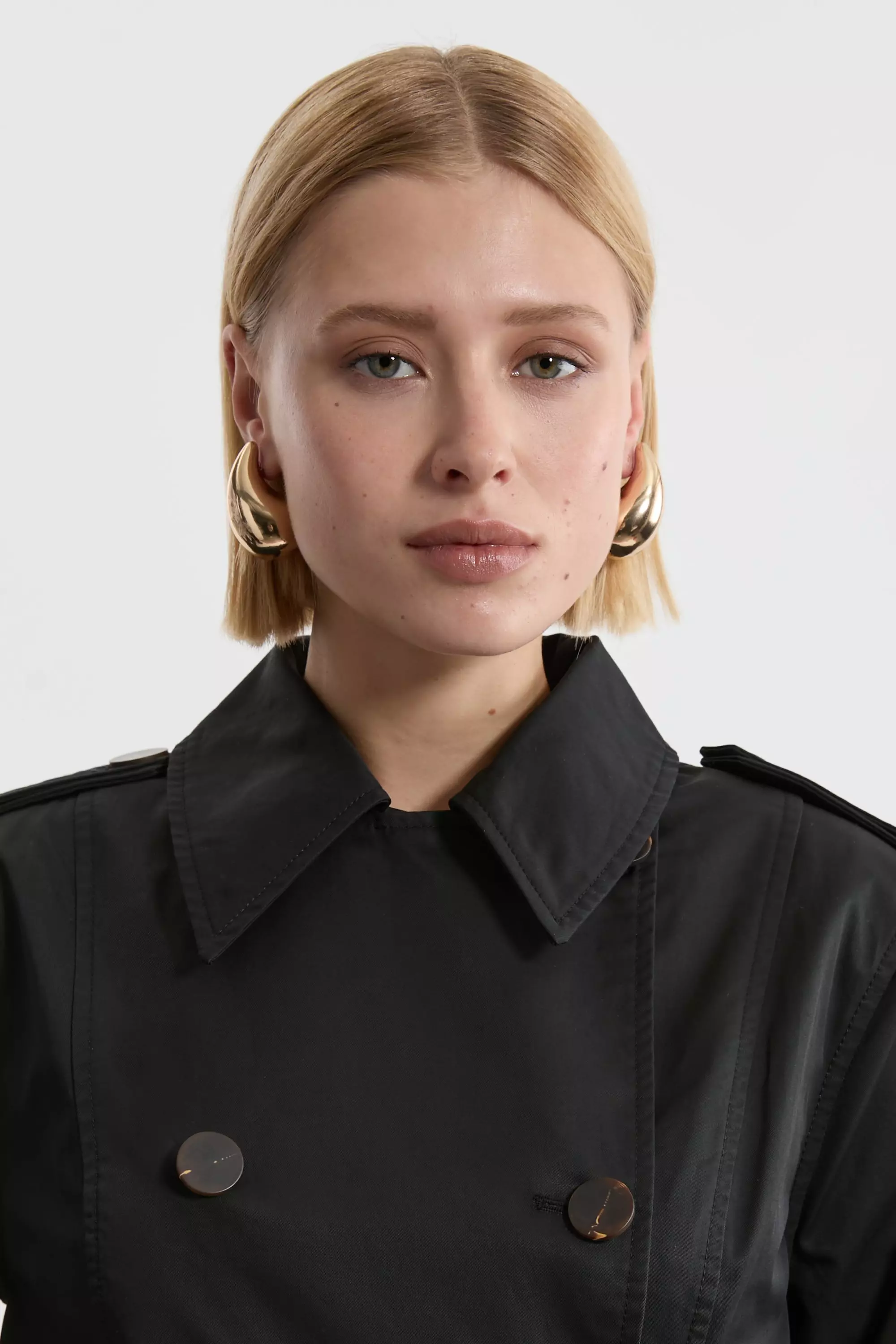 Black Tailored Cotton Multiway Trench Coat  alternative image
