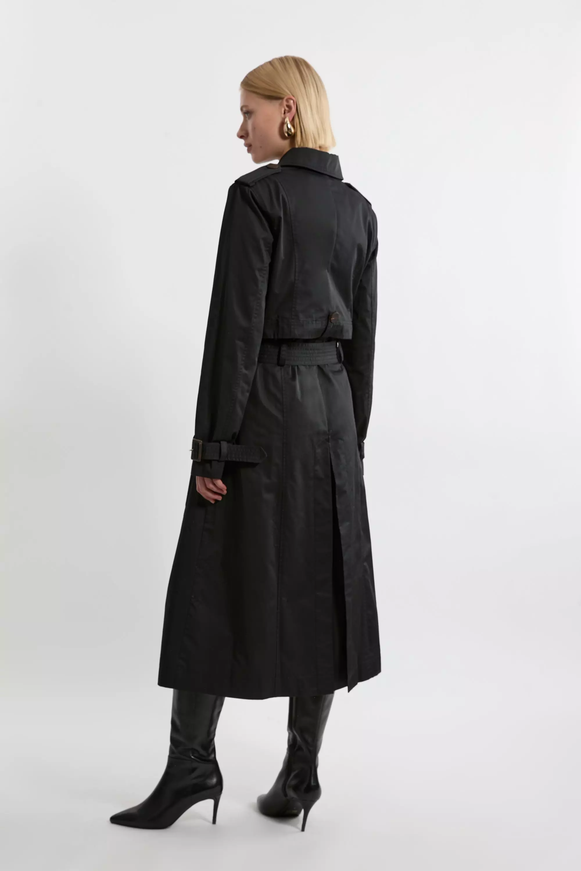 Black Tailored Cotton Multiway Trench Coat  alternative image