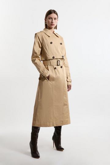 Tailored Cotton Multiway Trench Coat camel