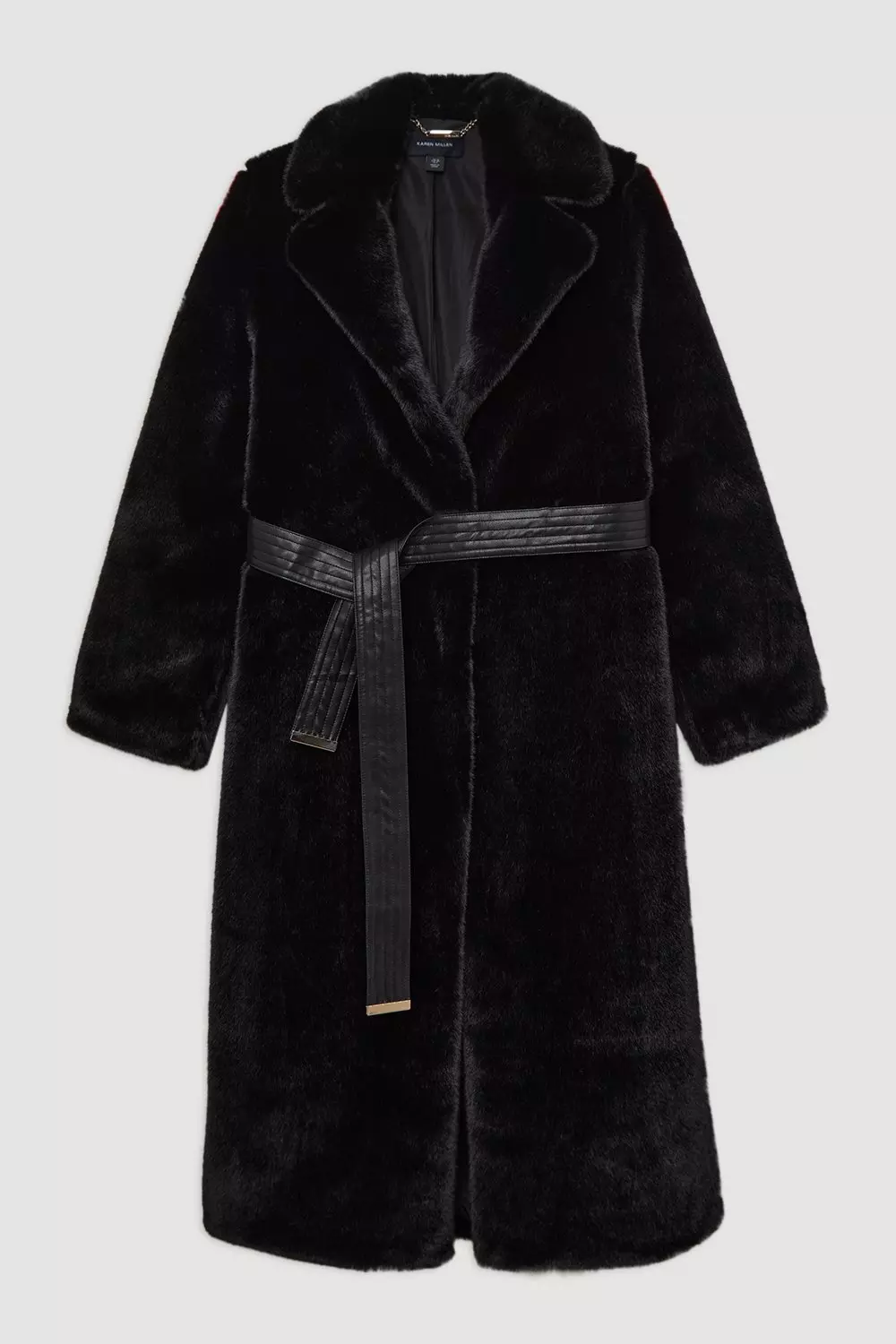 Faux Fur Longline Coat | Karen Millen