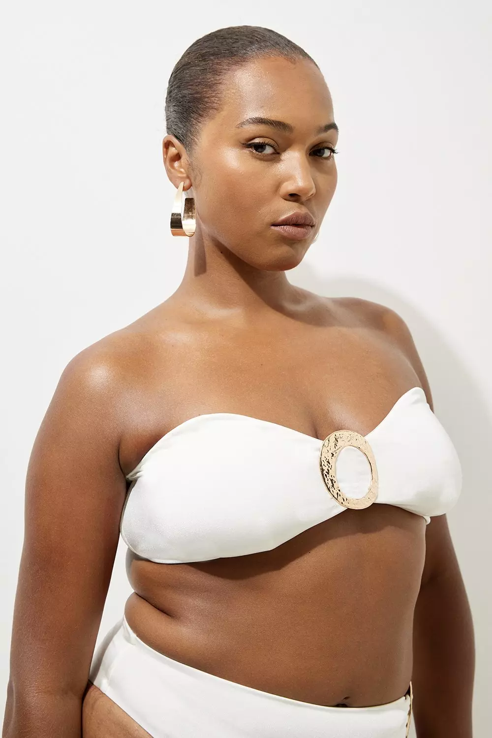 Plus Size Slinky Trim Detail Detachable Strap Bikini Top Karen Millen