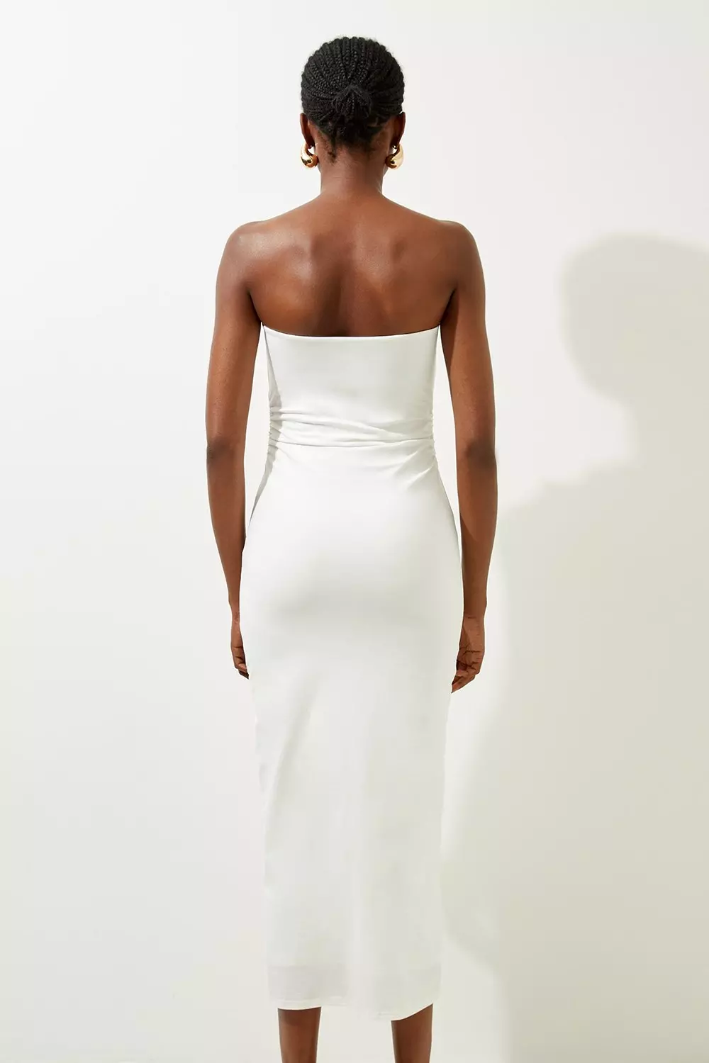 ★Karen Millen★ ストレッチコットンジャージーバンドゥドレス Stretch Cotton Jersey Bandeau Midi Dress | Karen Millen