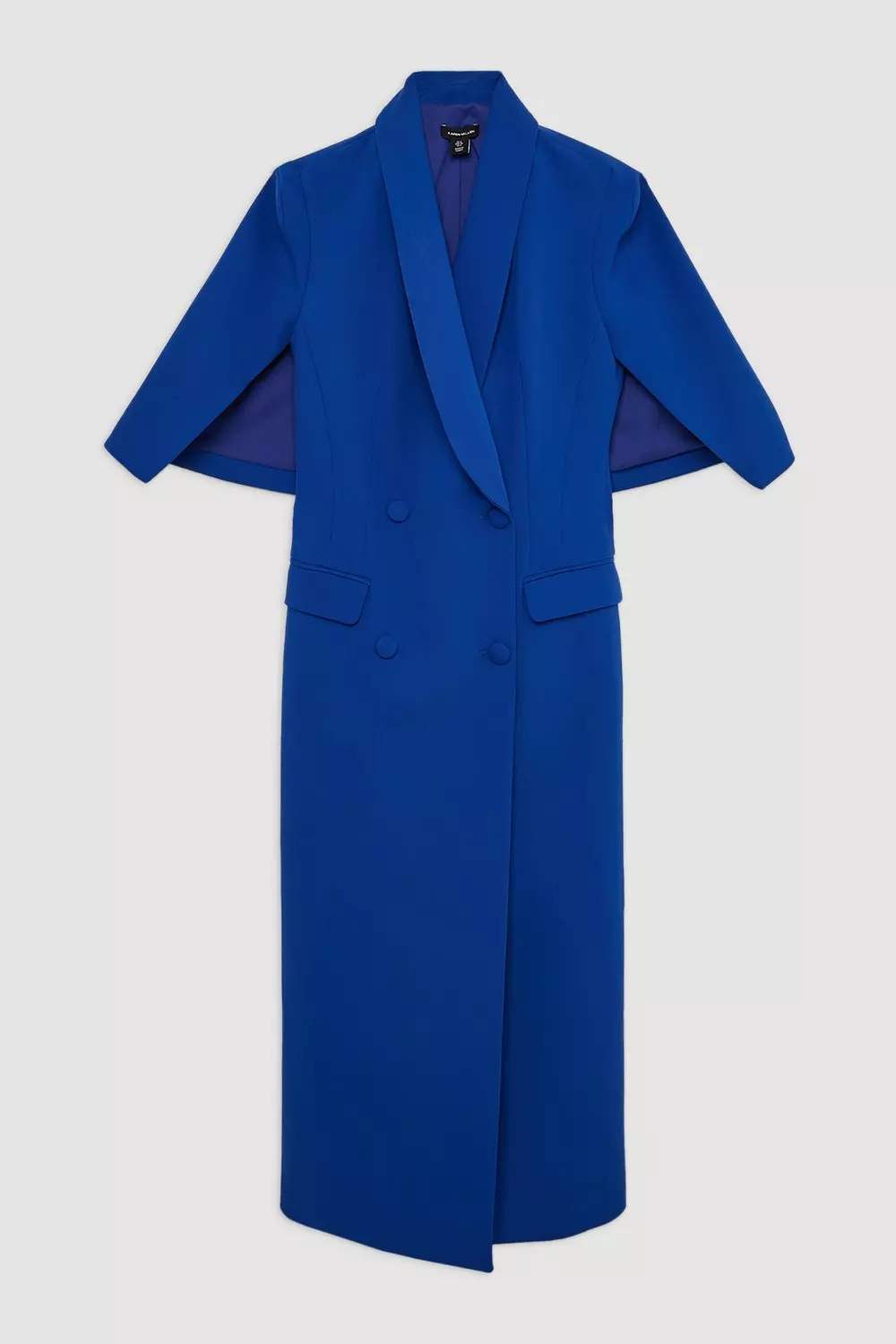 【KAREN MILLEN】タキシード ケープ ミディ ブレザー ドレス Clean Tailored Tuxedo Cape Sleeve Midi Blazer Dress | Karen