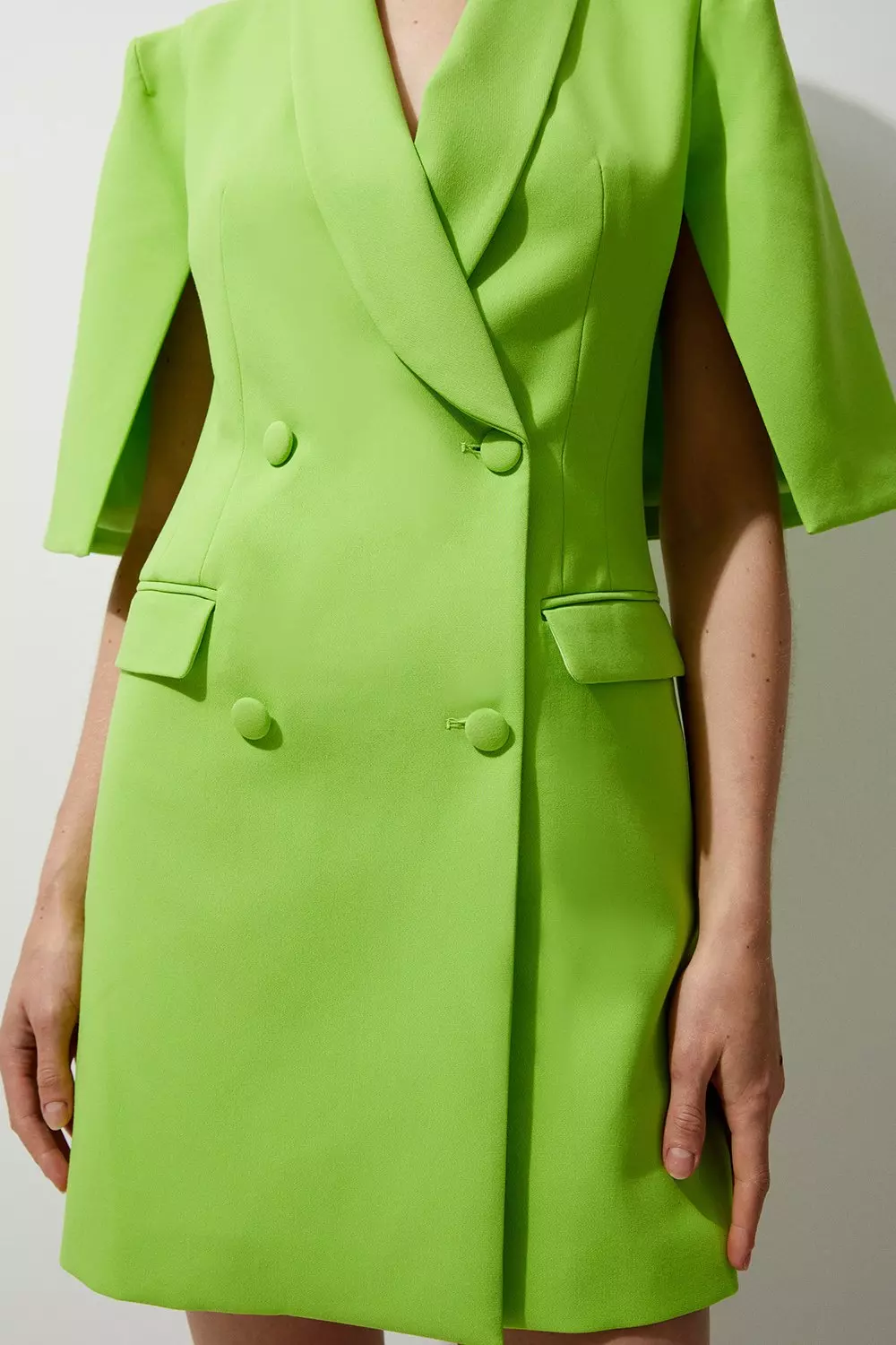 Tailored Tuxedo Cape Sleeve Mini Blazer Dress | Karen Millen