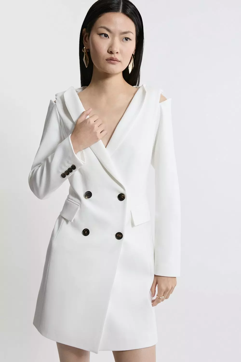 Blazer dress double breasted clearance