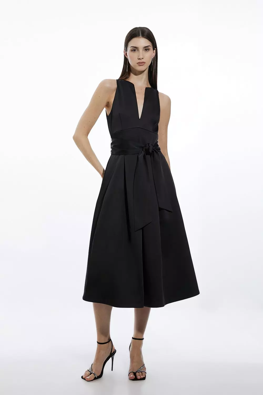 Karen millen bow waist midi dress hotsell