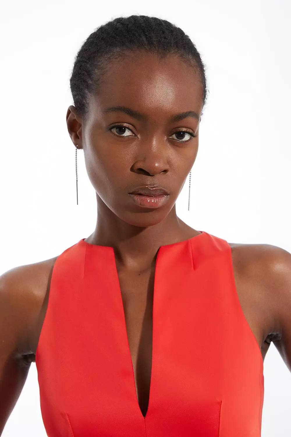 Tailored Satin Bow Detail Midaxi Dress | Karen Millen