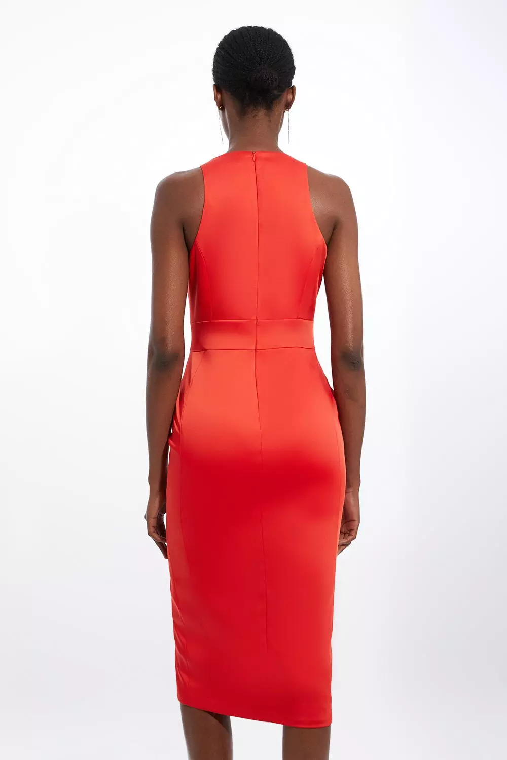 Tailored Satin Bow Detail Midaxi Dress Karen Millen