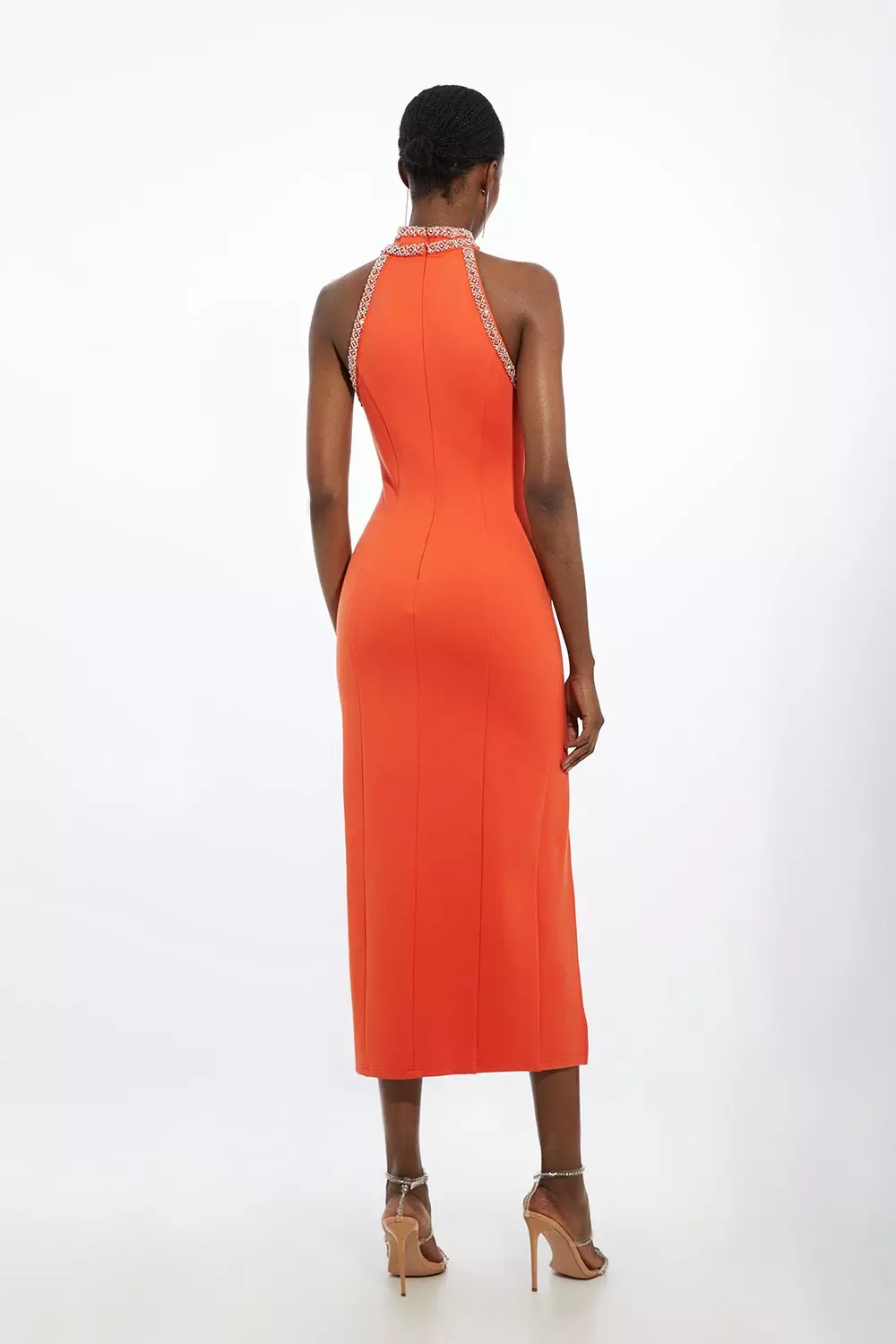 安心追跡付【KAREN MILLEN】ポンテタックジャージーミディドレス Premium Embellished Ponte Jersey Midi Dress | Karen Millen