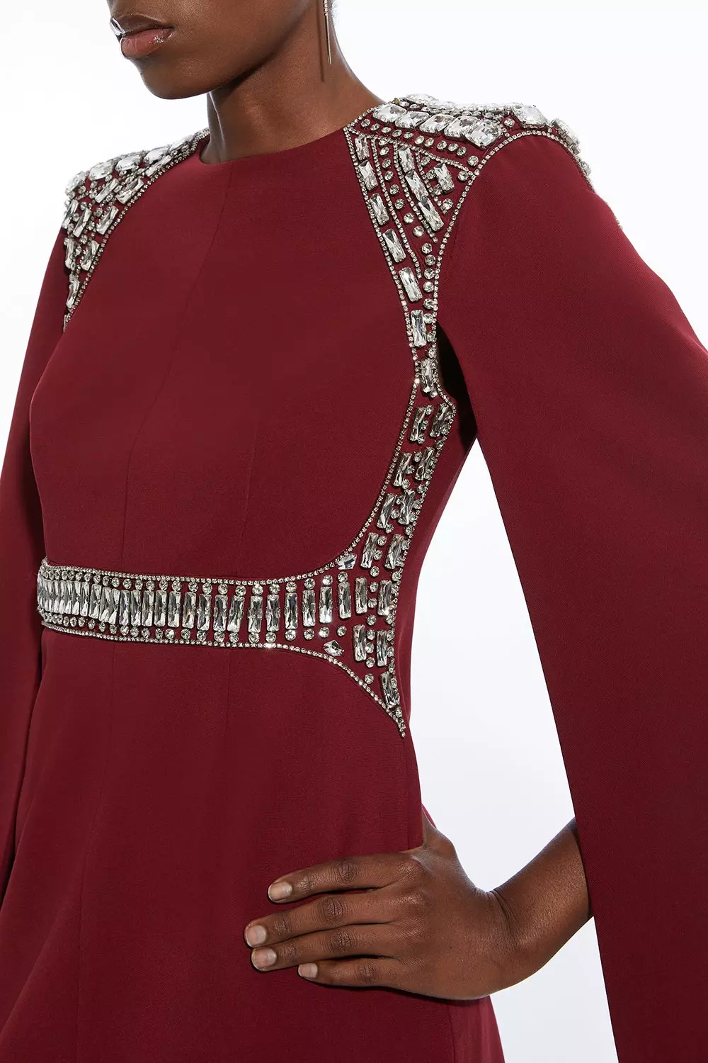 KAREN MILLEN* クリスタル装飾 キャディ ノースリーブ ブレザー Crystal Embellished Mini Halter Dress | Karen Millen