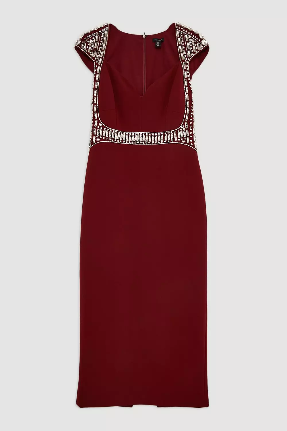 Crystal Embellished Detail Midi Dress | Karen Millen