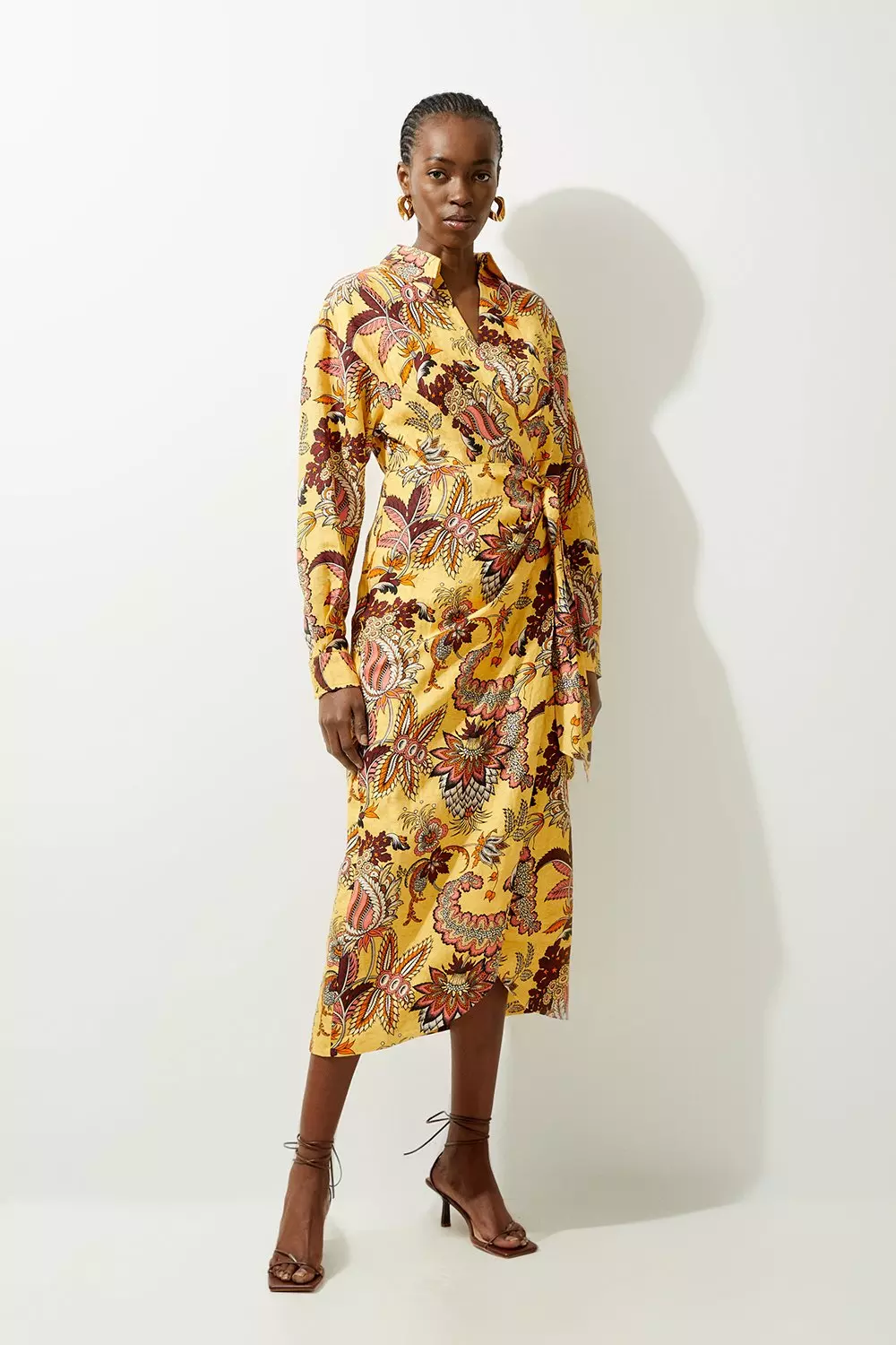 【KAREN MILLEN】ビスコース リネンウーブンシャツドレス bkk18152_black_xl?pdp.template