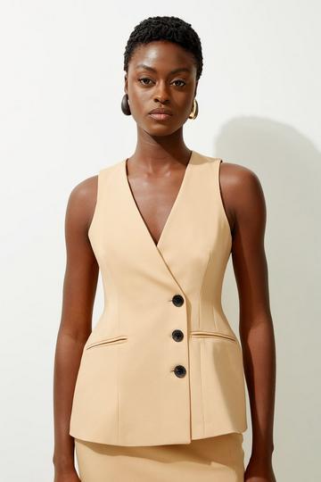 Tailored Wrap Waistcoat camel