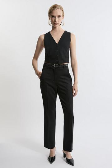 Black Tailored Flare Slim Leg Pants