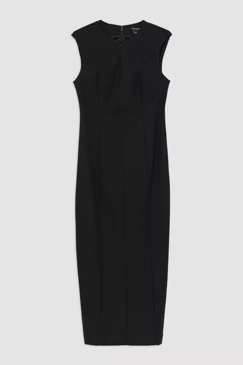 Black Dart Detail Luxe Ponte Jersey Midi Dress  alternative image