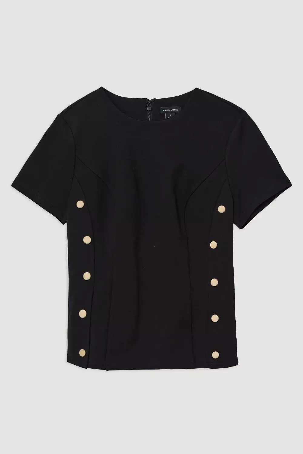 iore トップス　DETAIL PONTE T-SHIRT / BLACK DETAIL PONTE T-SHIRT – IORE