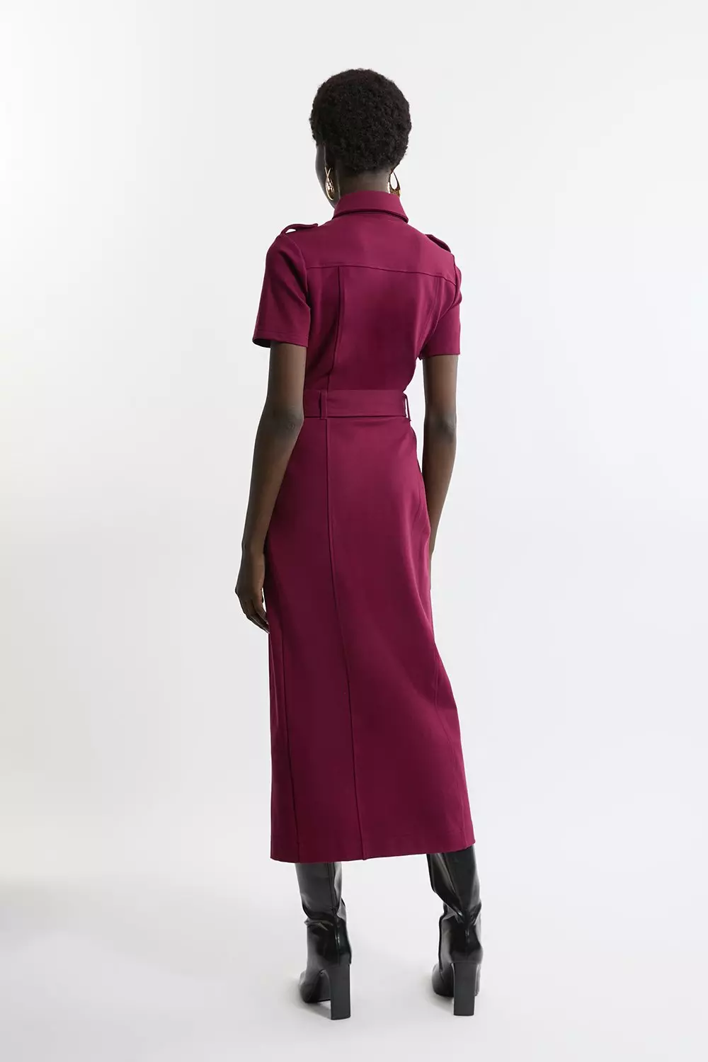 karenmillen ワンショルダータイネック Soft Tailored Tie Neck Midi Dress | Karen Millen