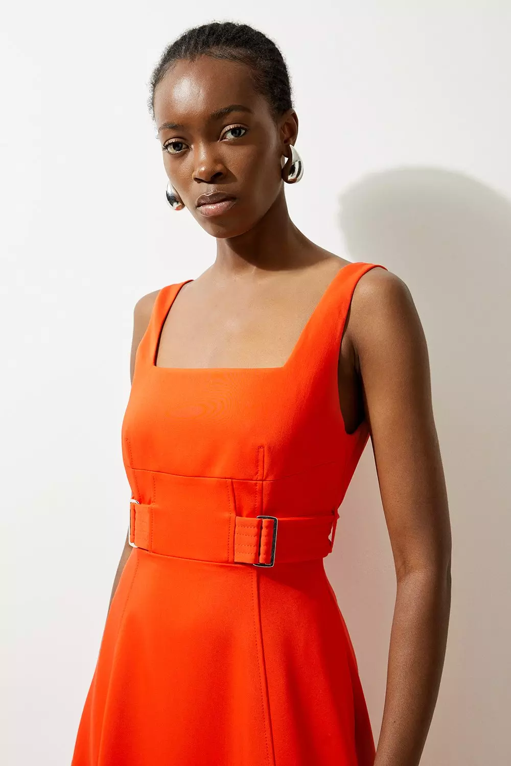 Tailored Utility Detailed Strappy Midi Dress Karen Millen