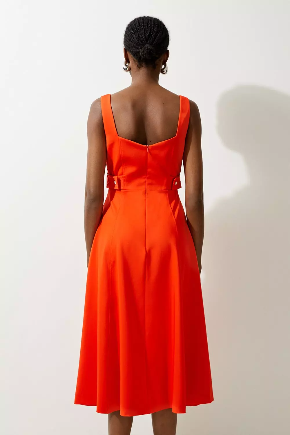 Tailored Utility Detailed Strappy Midi Dress | Karen Millen