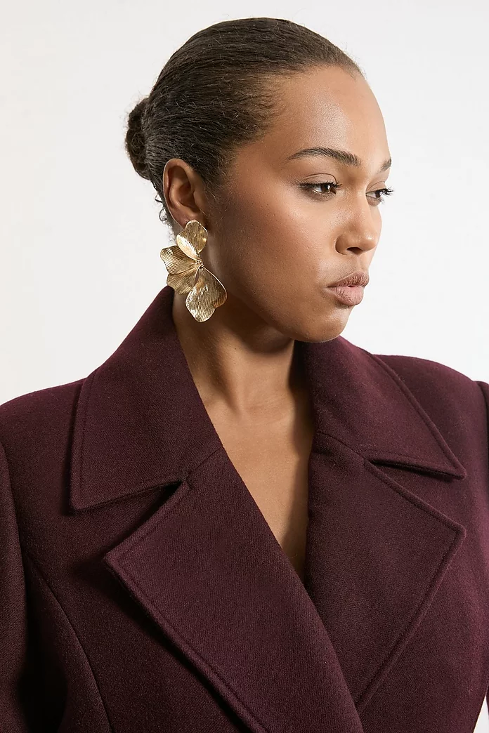 Lydia Millen Plus Size Wool Blend Floral Cutwork Flared Lydia Millen Plus Size Wool Blend Floral Cutwork Flared