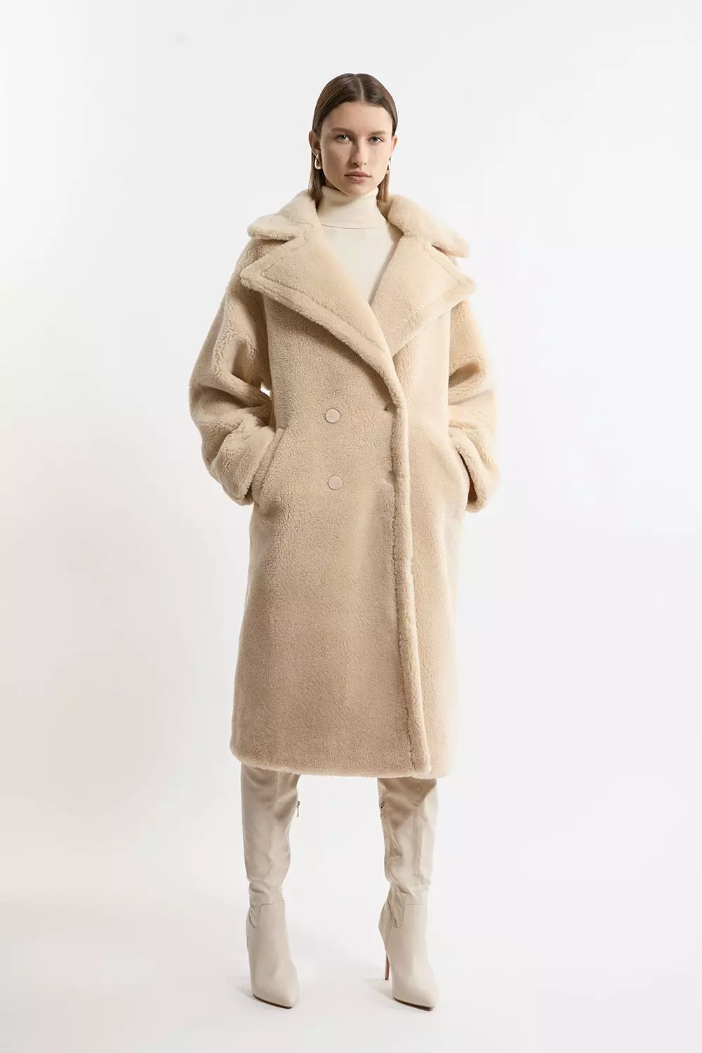 Teddy bear longline coat on sale