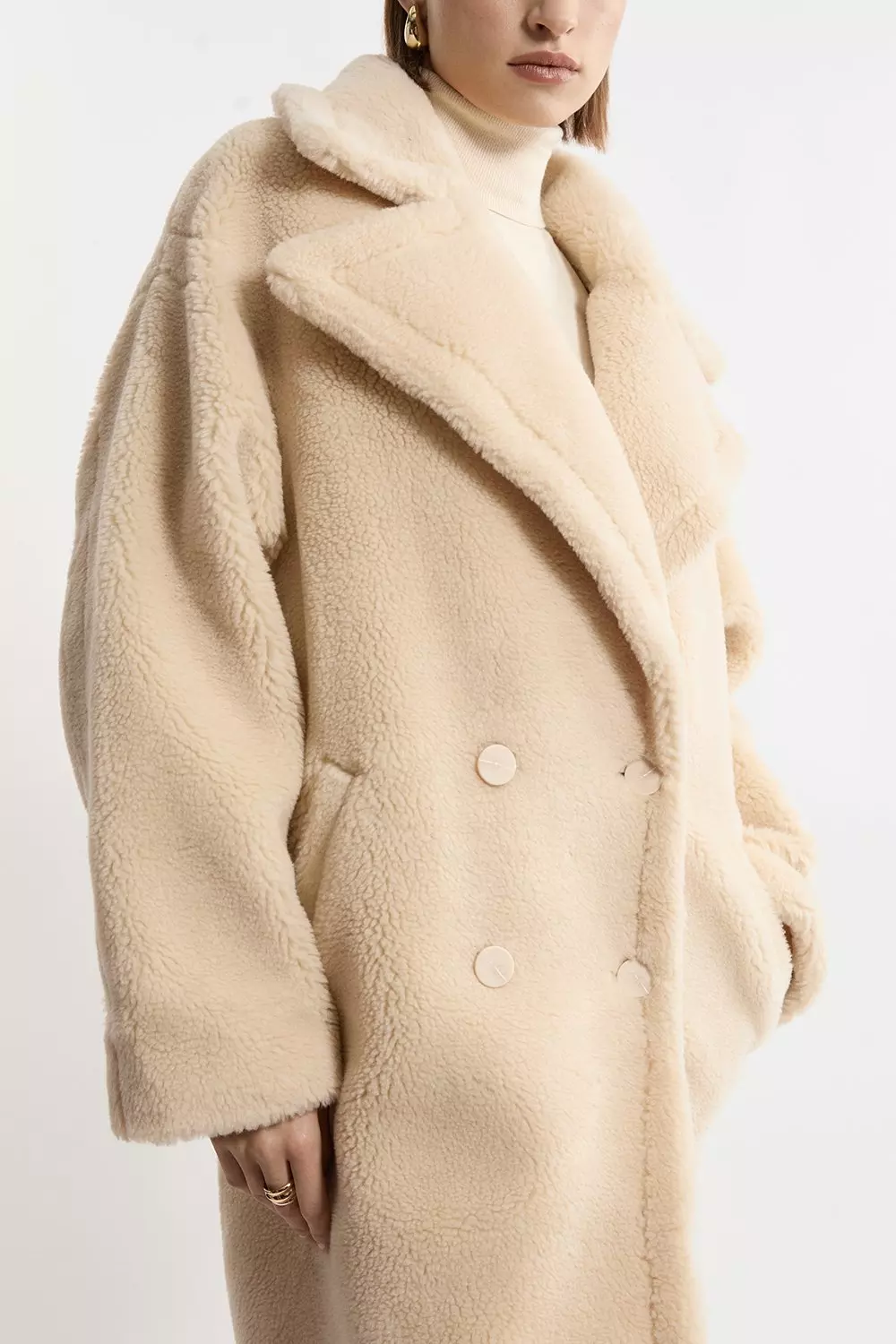 Karen millen teddy fur coat hotsell