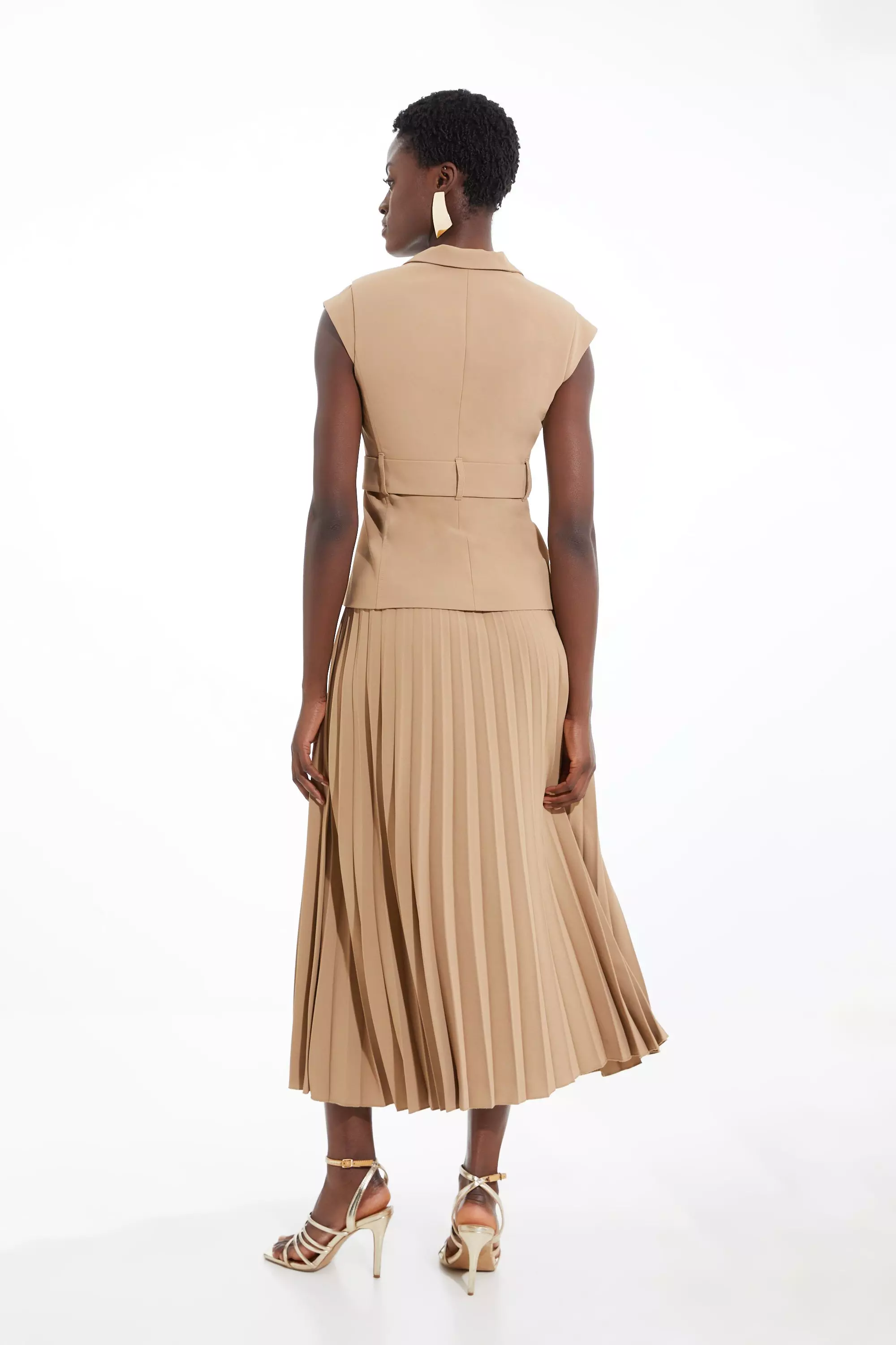 Karen millen pleated midi dress on sale