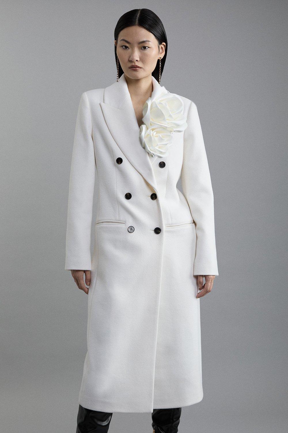 Long white womens coat on sale